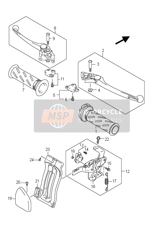 Suzuki AN650A BURGMAN EXECUTIVE 2011 Handle Lever (AN650A E24) for a 2011 Suzuki AN650A BURGMAN EXECUTIVE